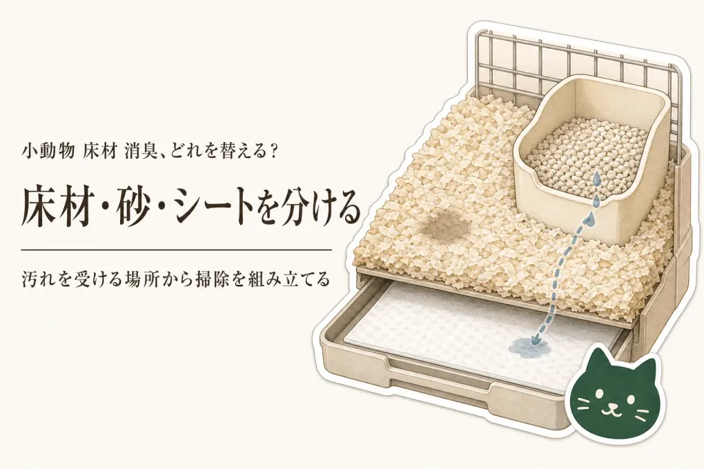 小動物の床材・消臭シートは何を担う？トイレ砂とケージ掃除の役割を整理