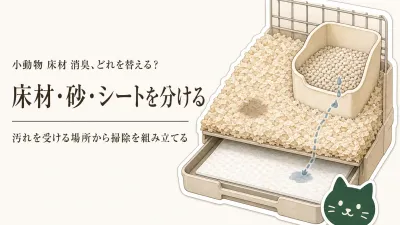 小動物の床材・消臭シートは何を担う？トイレ砂とケージ掃除の役割を整理